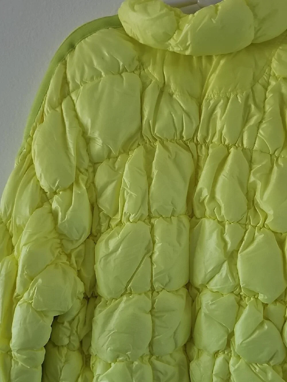 ●●FREE PEOPLE NEON HIGHLIGHTER YELLOW SHINY PUFFER JACKET NWOT S.L●●